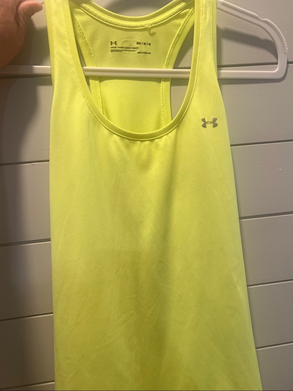 Under Armor Women’s Bright Neon Yellow Athletic Tank size medium